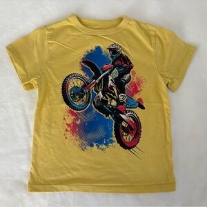 Place Yellow Short Sleeve Tee with Motocross Rider Graphic